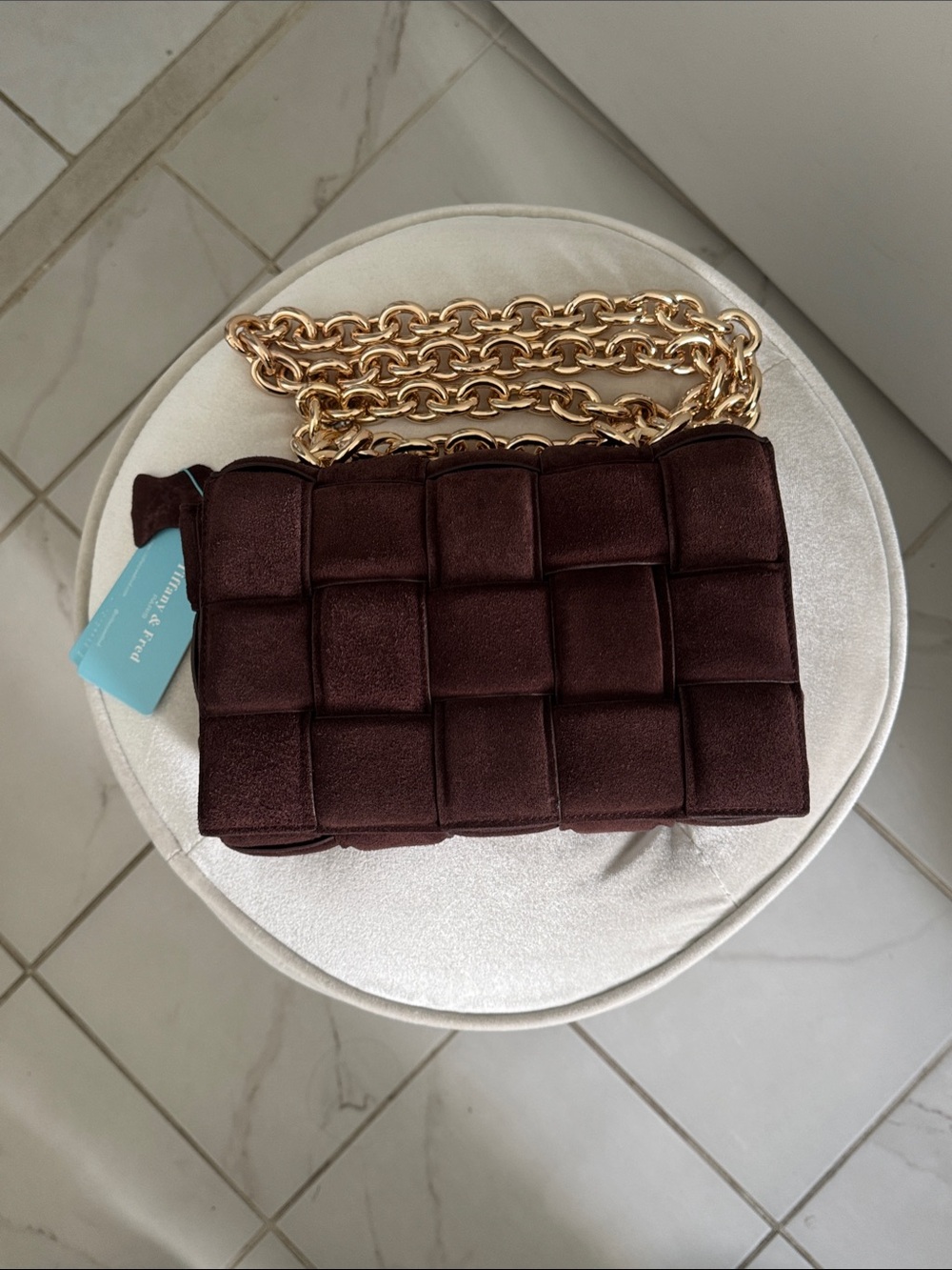 Tiffany & Fred Paris Quilted Chain Shoulder Bag